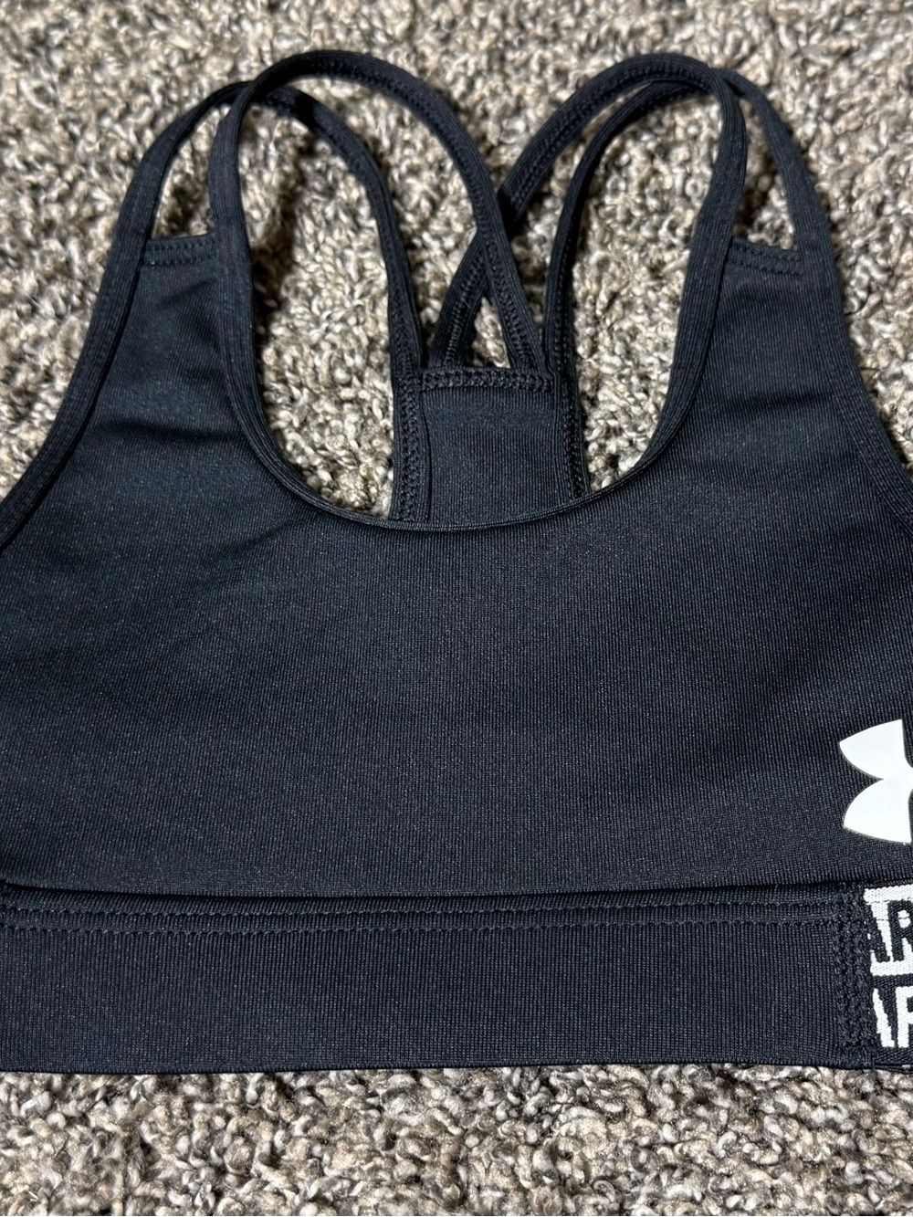 Under Armour Black Strappy Back Kids Sports Bra